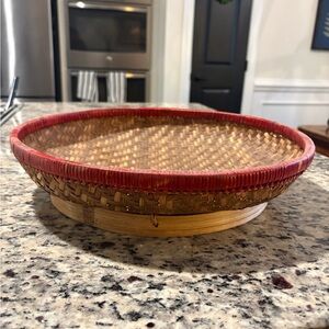 Red and Brown Woven Basket